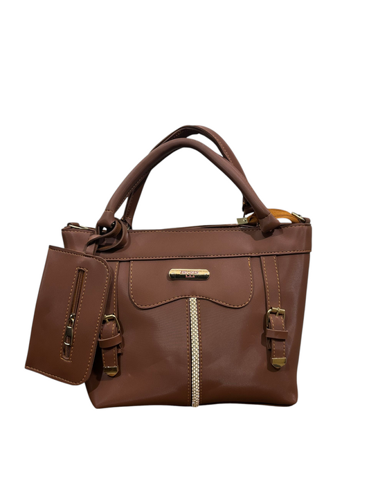 2 Pcs Brown Ladies HandBag