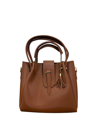 3 Pcs Brown Ladies HandBag
